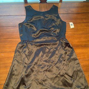 Gap Satin Black Fit and Flare Dress
